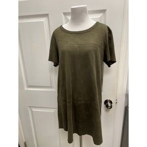 Very Good Used Condition Olivaceous Suede Dress